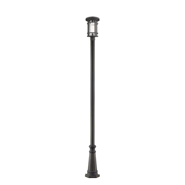 Z-Lite Jordan 1 Light Outdoor Post Mounted Fixture, Oil Rubbed Bronze And Clear Seedy 570PHB-519P-ORB - main